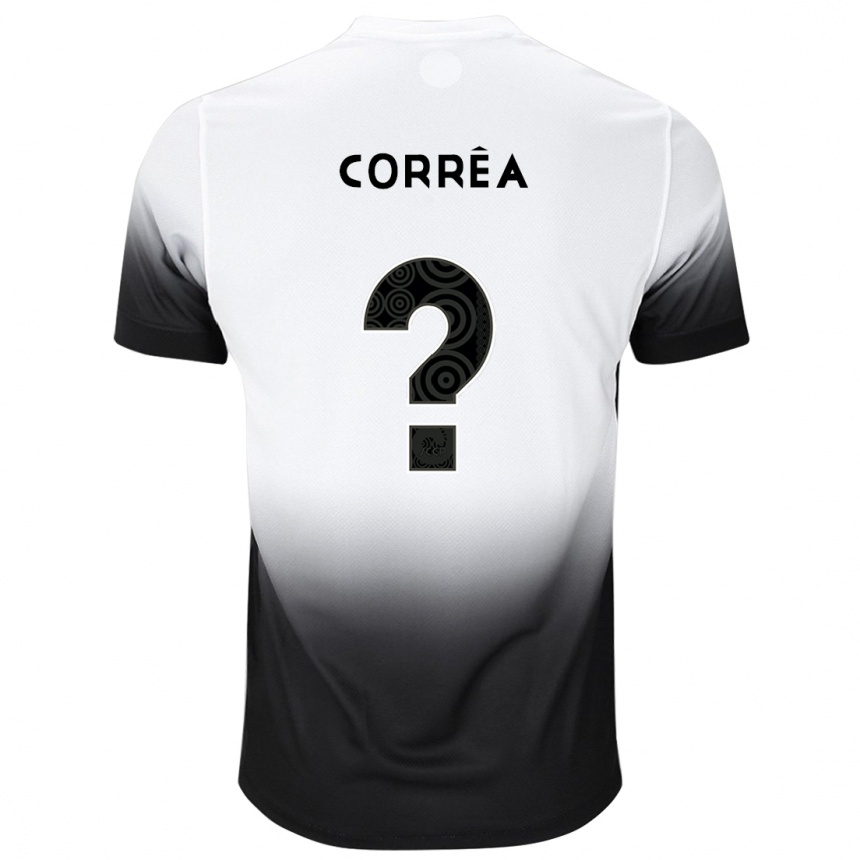 Niño Fútbol Camiseta Matheus Corrêa #0 Blanco Negro 1ª Equipación 2024/25