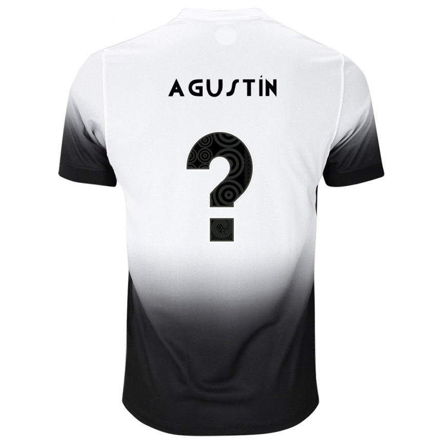 Niño Fútbol Camiseta Thomás Agustín #0 Blanco Negro 1ª Equipación 2024/25