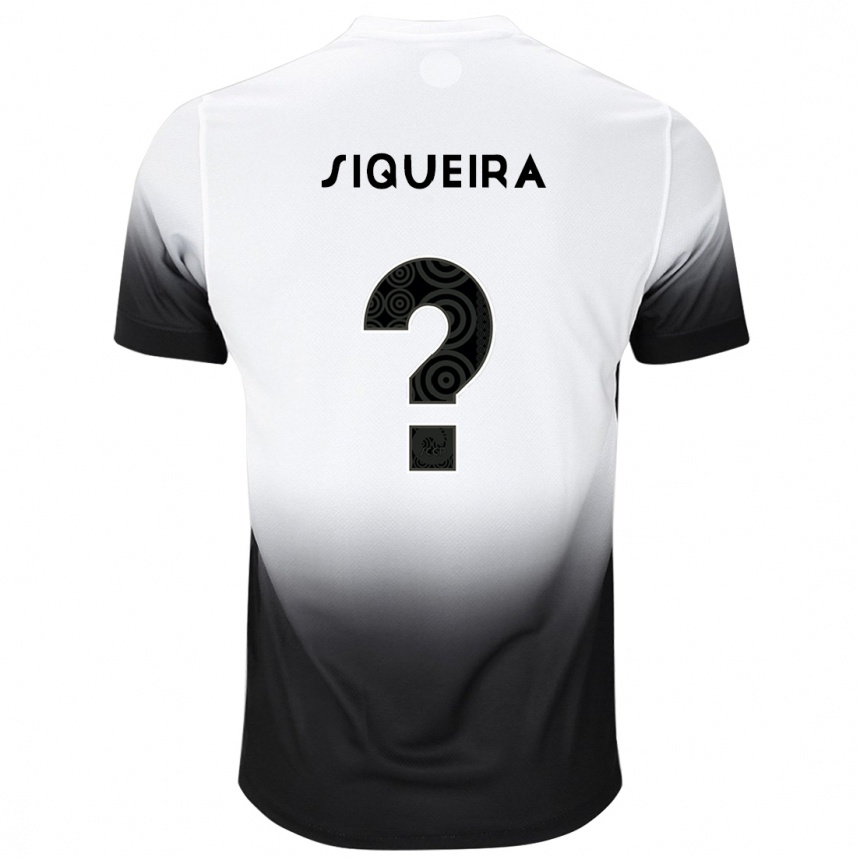 Niño Fútbol Camiseta Nicollas Siqueira #0 Blanco Negro 1ª Equipación 2024/25