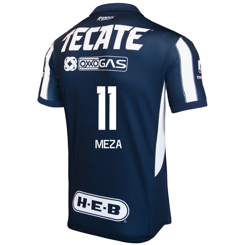 Niño Fútbol Camiseta Maximiliano Meza #11 Azul Rojo Blanco 1ª Equipación 2024/25