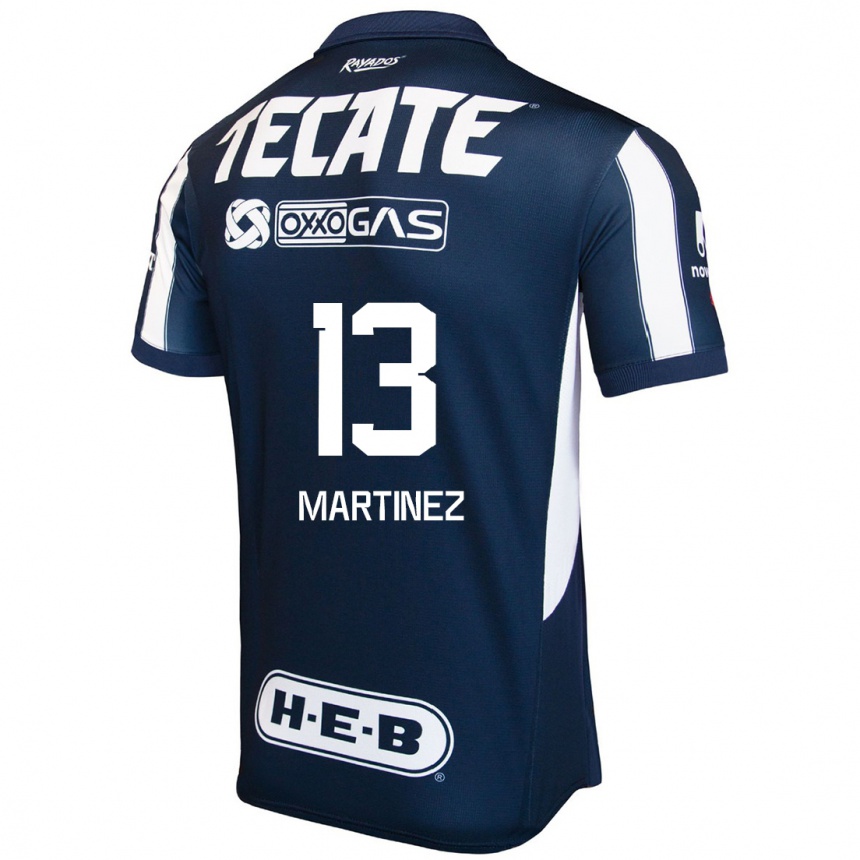 Niño Fútbol Camiseta Jaziel Martínez #13 Azul Rojo Blanco 1ª Equipación 2024/25