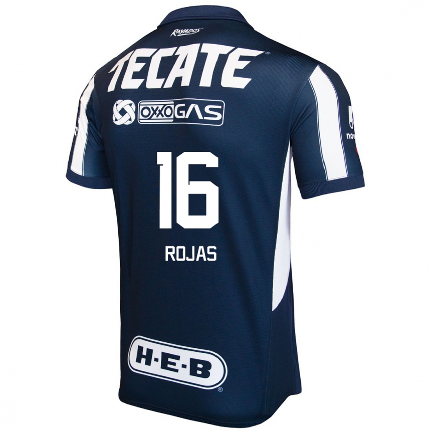 Niño Fútbol Camiseta Johan Rojas #16 Azul Rojo Blanco 1ª Equipación 2024/25