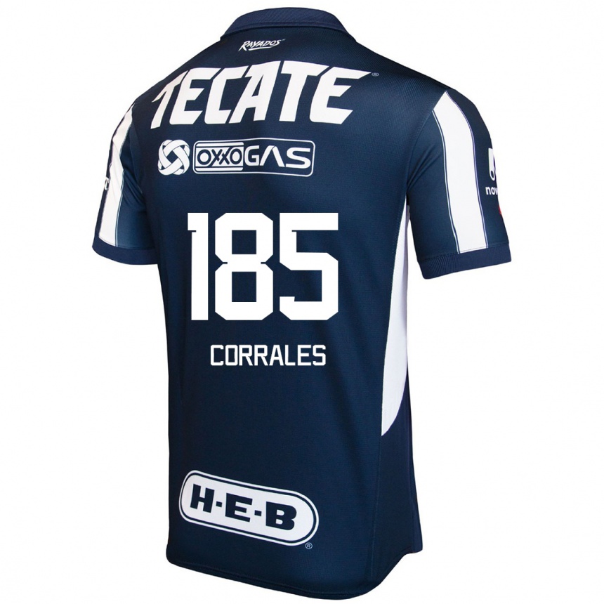 Niño Fútbol Camiseta Ángel Corrales #185 Azul Rojo Blanco 1ª Equipación 2024/25