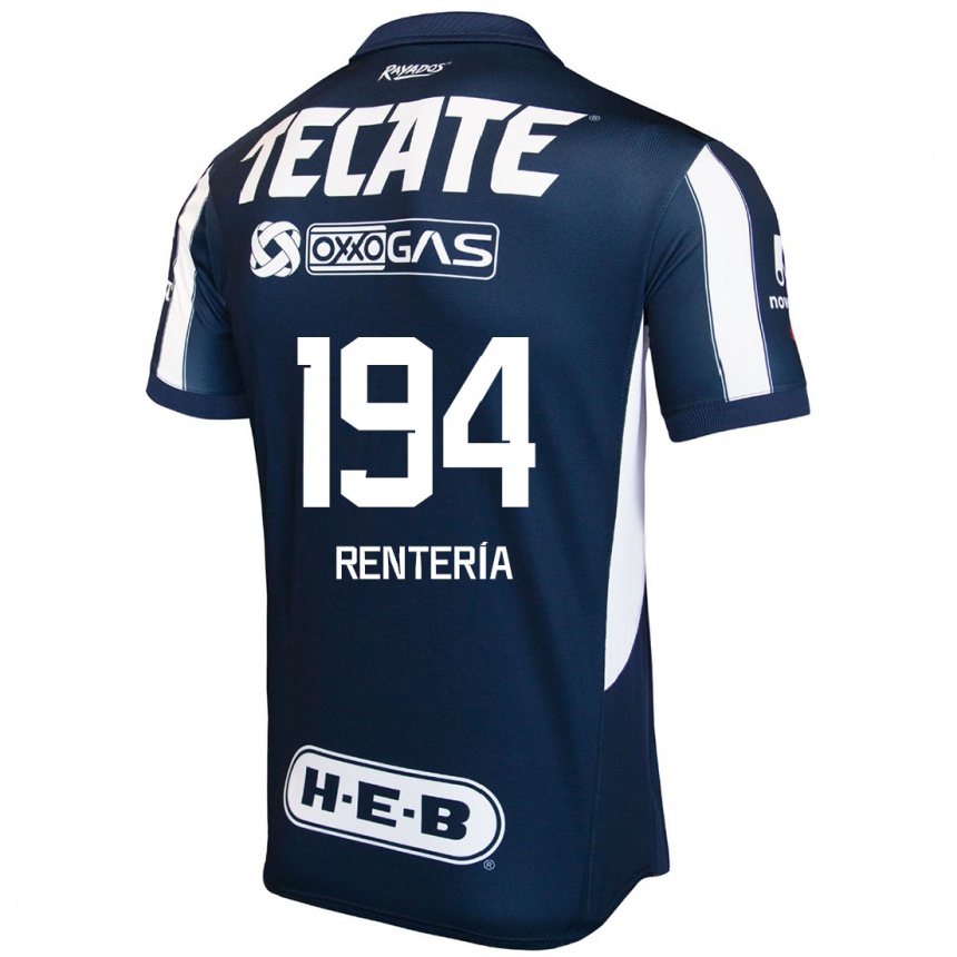 Niño Fútbol Camiseta Ricardo Rentería #194 Azul Rojo Blanco 1ª Equipación 2024/25