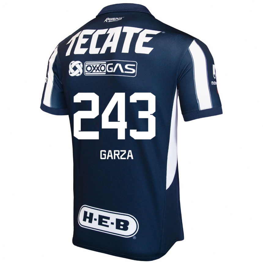 Niño Fútbol Camiseta César Garza #243 Azul Rojo Blanco 1ª Equipación 2024/25