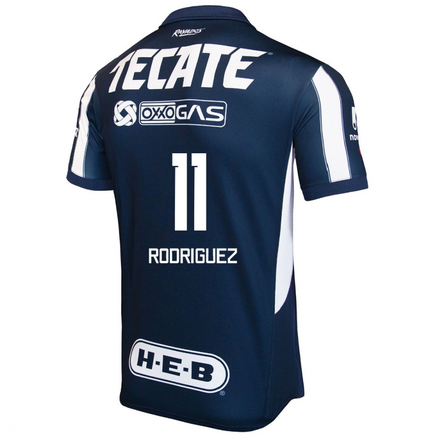 Niño Fútbol Camiseta Lizette Rodriguez #11 Azul Rojo Blanco 1ª Equipación 2024/25