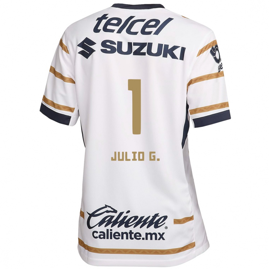 Niño Fútbol Camiseta Julio González #1 Obsidiana Blanca 1ª Equipación 2024/25