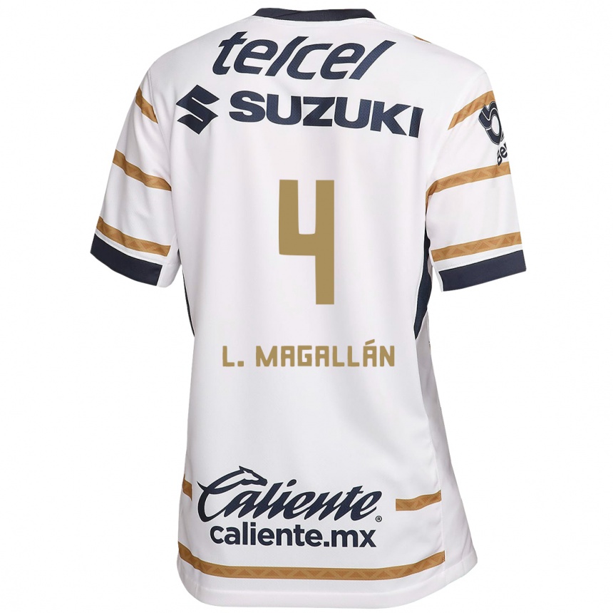 Niño Fútbol Camiseta Lisandro Magallan #4 Obsidiana Blanca 1ª Equipación 2024/25