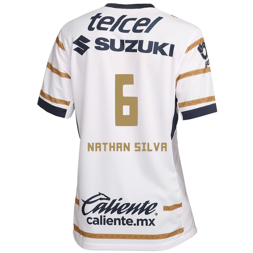 Niño Fútbol Camiseta Nathan Silva #6 Obsidiana Blanca 1ª Equipación 2024/25