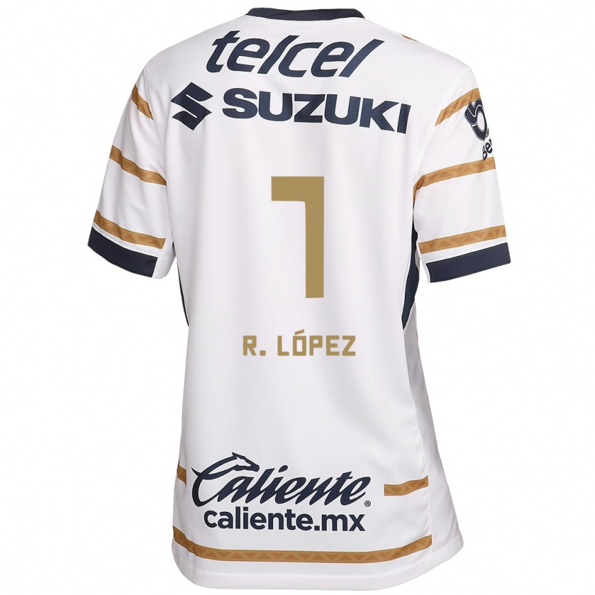 Niño Fútbol Camiseta Rodrigo López #7 Obsidiana Blanca 1ª Equipación 2024/25