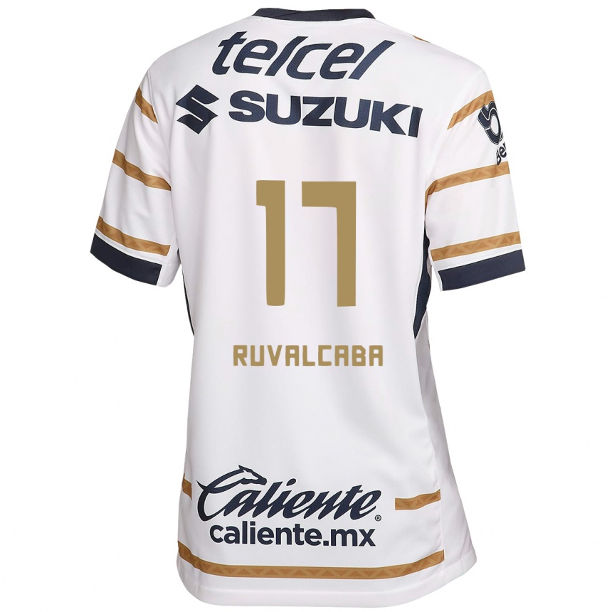 Niño Fútbol Camiseta Jorge Ruvalcaba #17 Obsidiana Blanca 1ª Equipación 2024/25