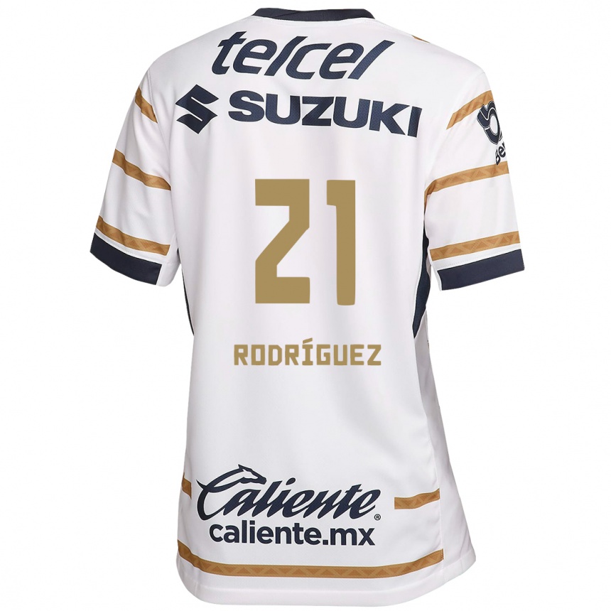 Niño Fútbol Camiseta Michell Rodríguez #21 Obsidiana Blanca 1ª Equipación 2024/25