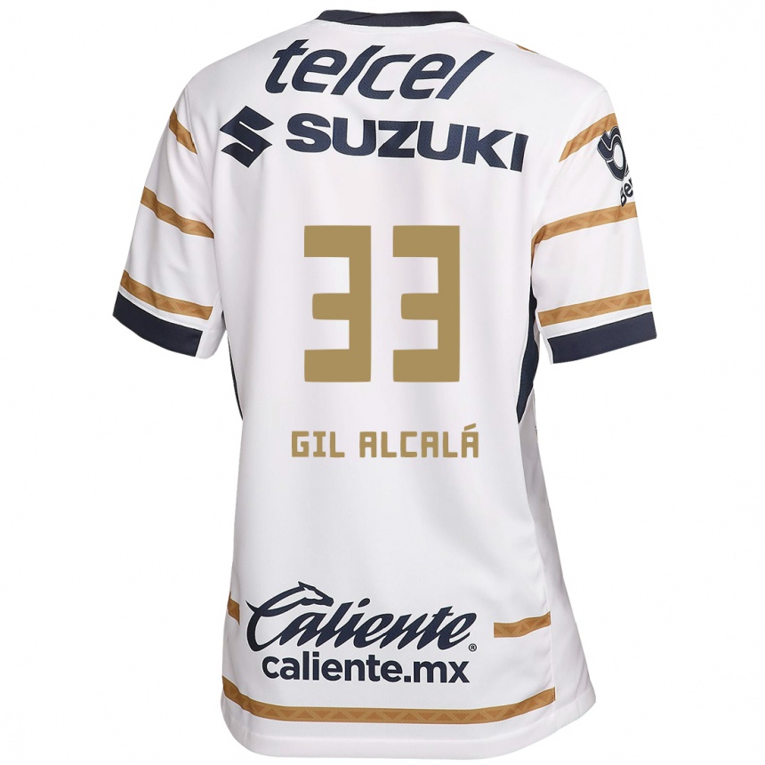 Niño Fútbol Camiseta Gil Alcalá #33 Obsidiana Blanca 1ª Equipación 2024/25