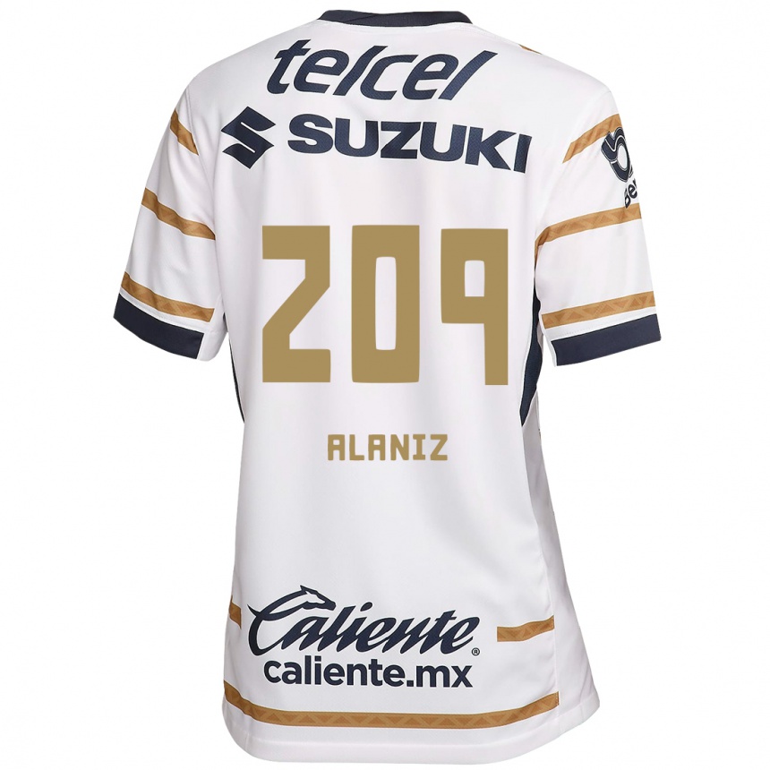 Niño Fútbol Camiseta Jorge Alaniz #209 Obsidiana Blanca 1ª Equipación 2024/25