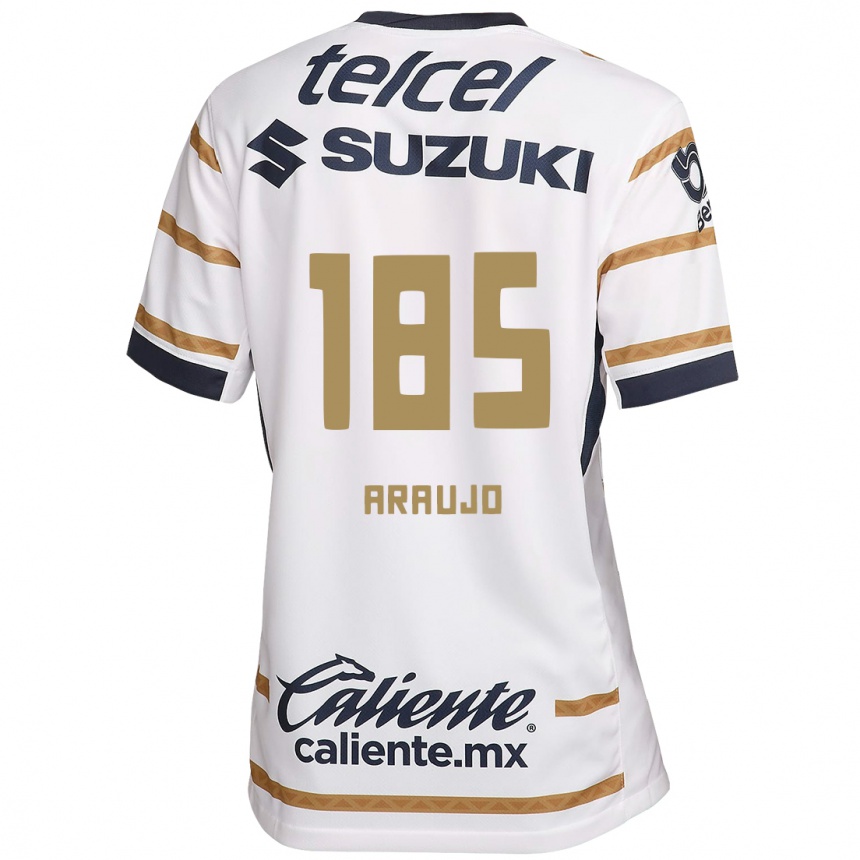 Niño Fútbol Camiseta Andrés Araujo #185 Obsidiana Blanca 1ª Equipación 2024/25