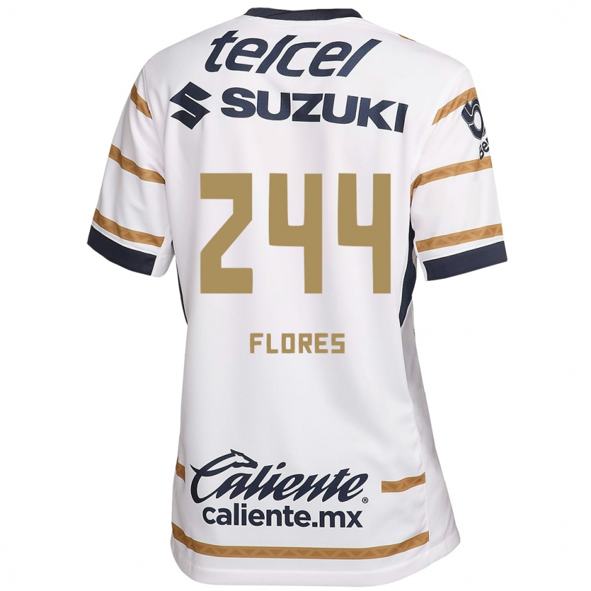 Niño Fútbol Camiseta Jonathan Flores #244 Obsidiana Blanca 1ª Equipación 2024/25