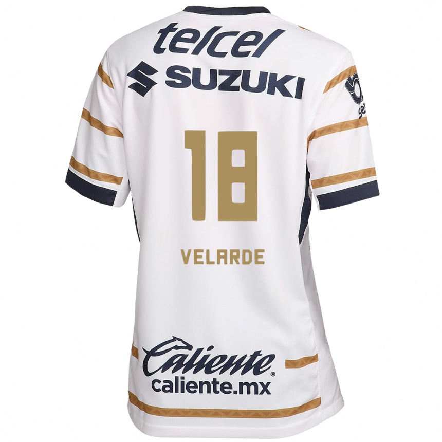 Niño Fútbol Camiseta Efrain Velarde #18 Obsidiana Blanca 1ª Equipación 2024/25