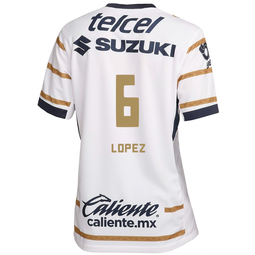 Niño Fútbol Camiseta Nathalia Lopez #6 Obsidiana Blanca 1ª Equipación 2024/25