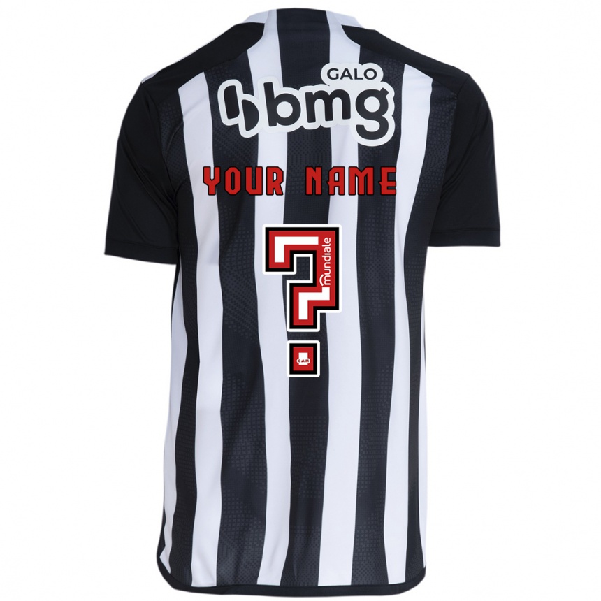 Niño Fútbol Camiseta Su Nombre #0 Blanco Negro 1ª Equipación 2024/25