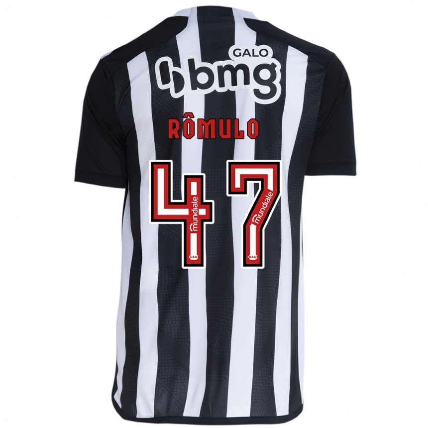 Niño Fútbol Camiseta Rômulo #47 Blanco Negro 1ª Equipación 2024/25