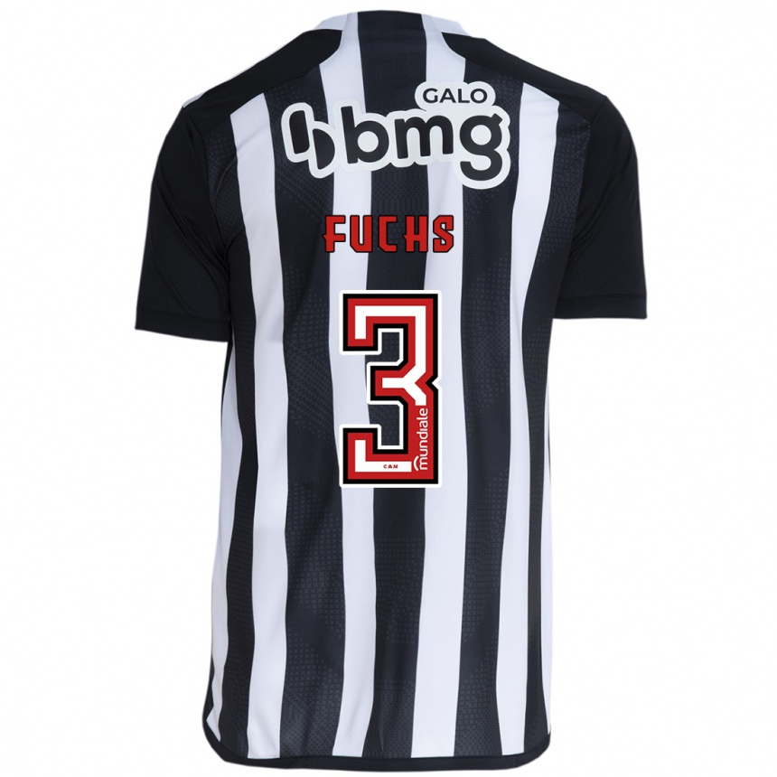 Niño Fútbol Camiseta Bruno Fuchs #3 Blanco Negro 1ª Equipación 2024/25