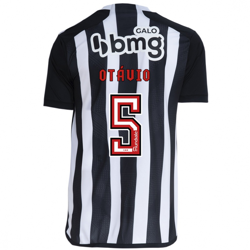 Niño Fútbol Camiseta Otávio #5 Blanco Negro 1ª Equipación 2024/25