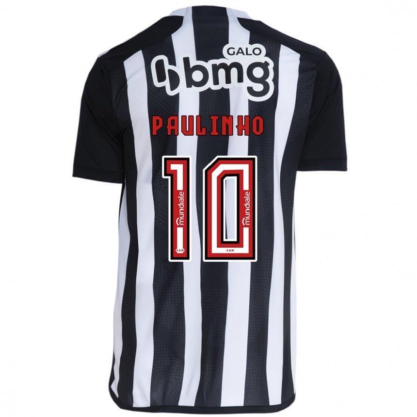 Niño Fútbol Camiseta Paulinho #10 Blanco Negro 1ª Equipación 2024/25