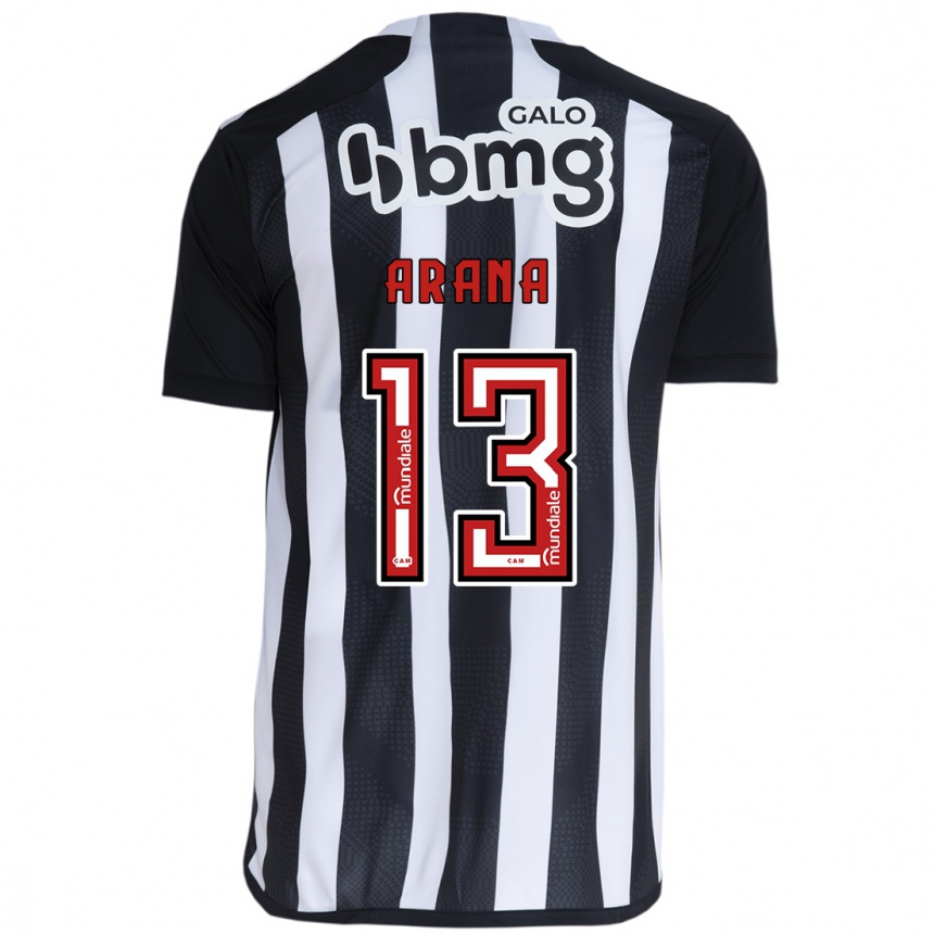 Niño Fútbol Camiseta Guilherme Arana #13 Blanco Negro 1ª Equipación 2024/25