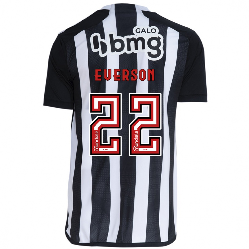 Niño Fútbol Camiseta Everson #22 Blanco Negro 1ª Equipación 2024/25