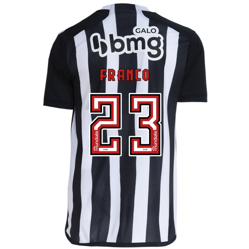 Niño Fútbol Camiseta Alan Franco #23 Blanco Negro 1ª Equipación 2024/25