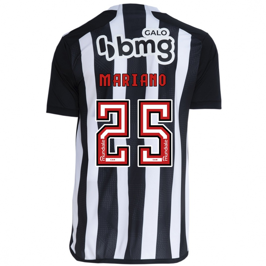 Niño Fútbol Camiseta Mariano #25 Blanco Negro 1ª Equipación 2024/25