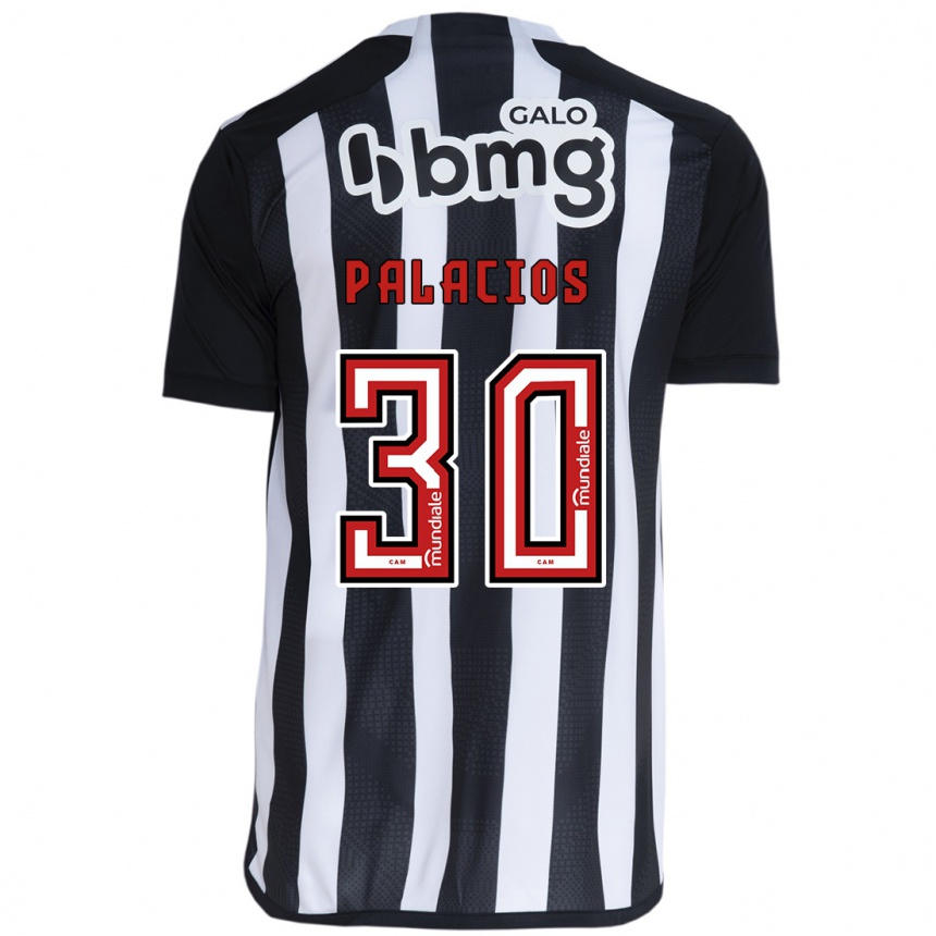 Niño Fútbol Camiseta Brahian Palacios #30 Blanco Negro 1ª Equipación 2024/25