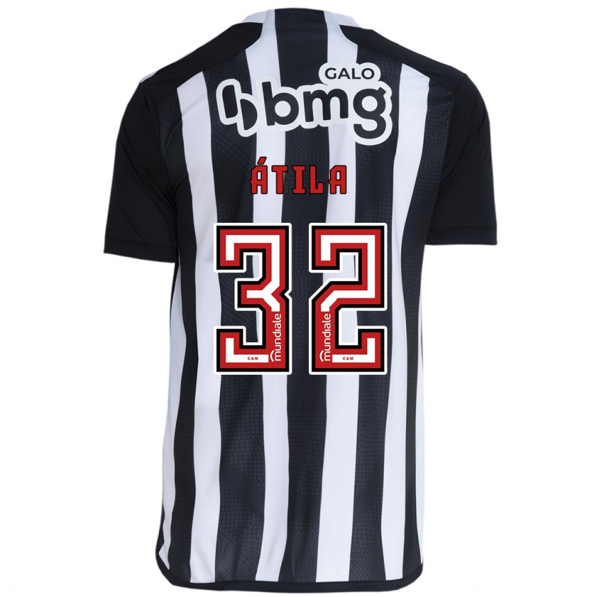 Niño Fútbol Camiseta Gabriel Átila #32 Blanco Negro 1ª Equipación 2024/25