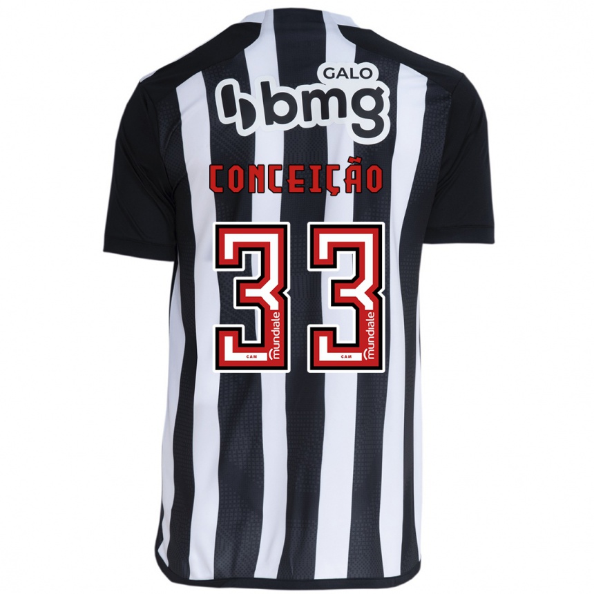 Niño Fútbol Camiseta Robert Conceição #33 Blanco Negro 1ª Equipación 2024/25