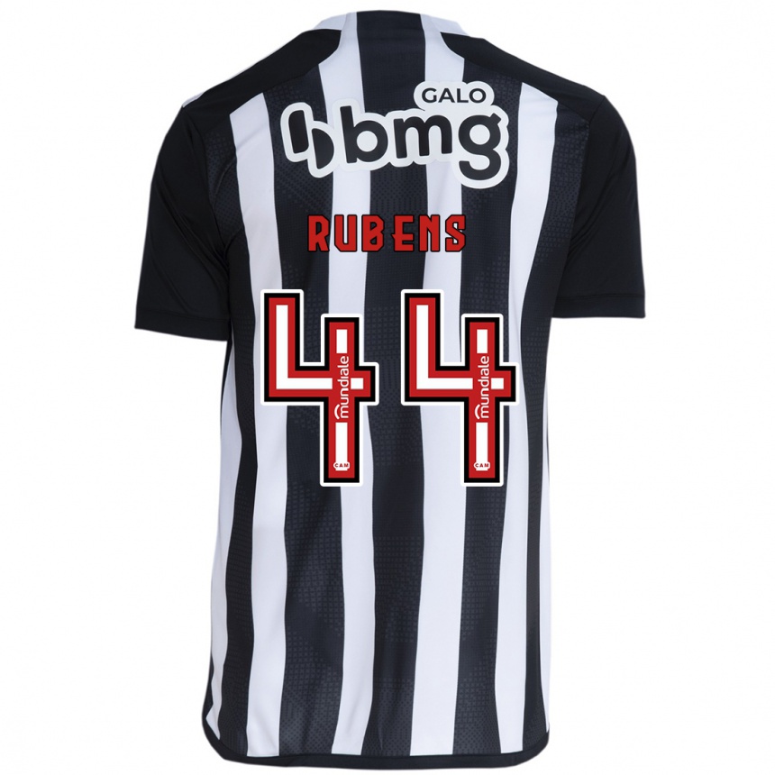 Niño Fútbol Camiseta Rubens #44 Blanco Negro 1ª Equipación 2024/25