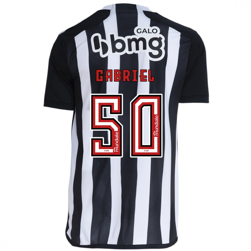 Niño Fútbol Camiseta Vitor Gabriel #50 Blanco Negro 1ª Equipación 2024/25