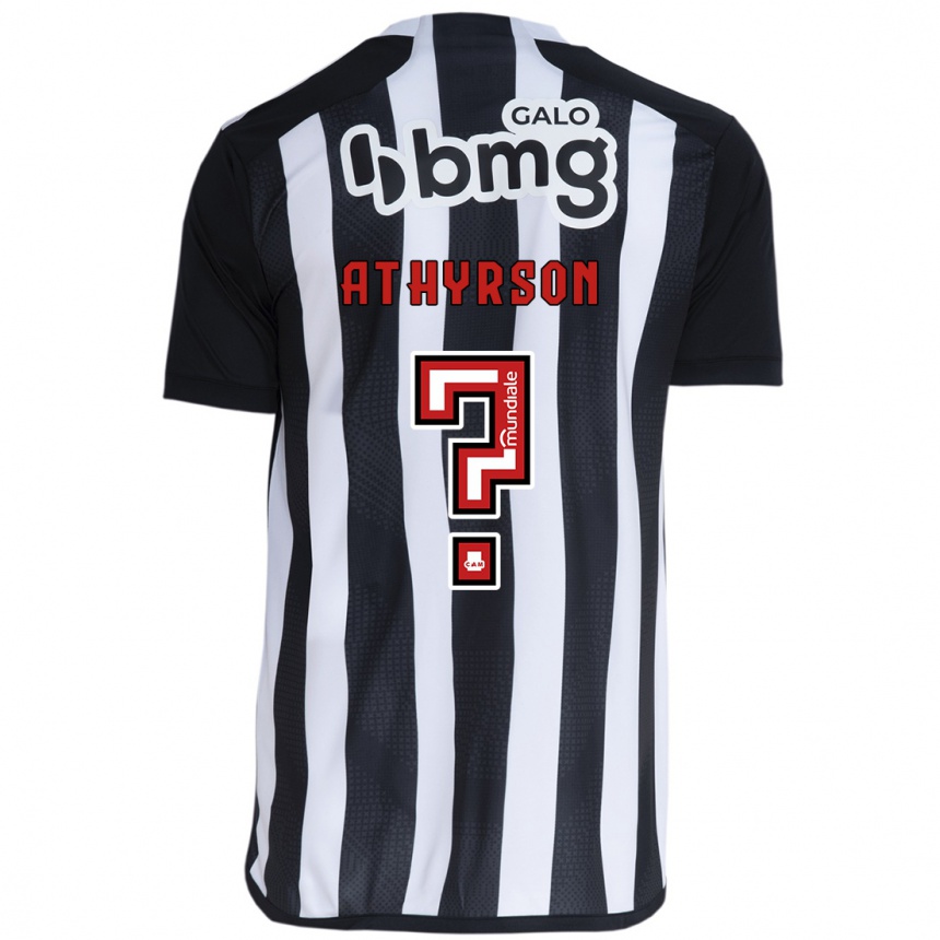 Niño Fútbol Camiseta Athyrson #0 Blanco Negro 1ª Equipación 2024/25