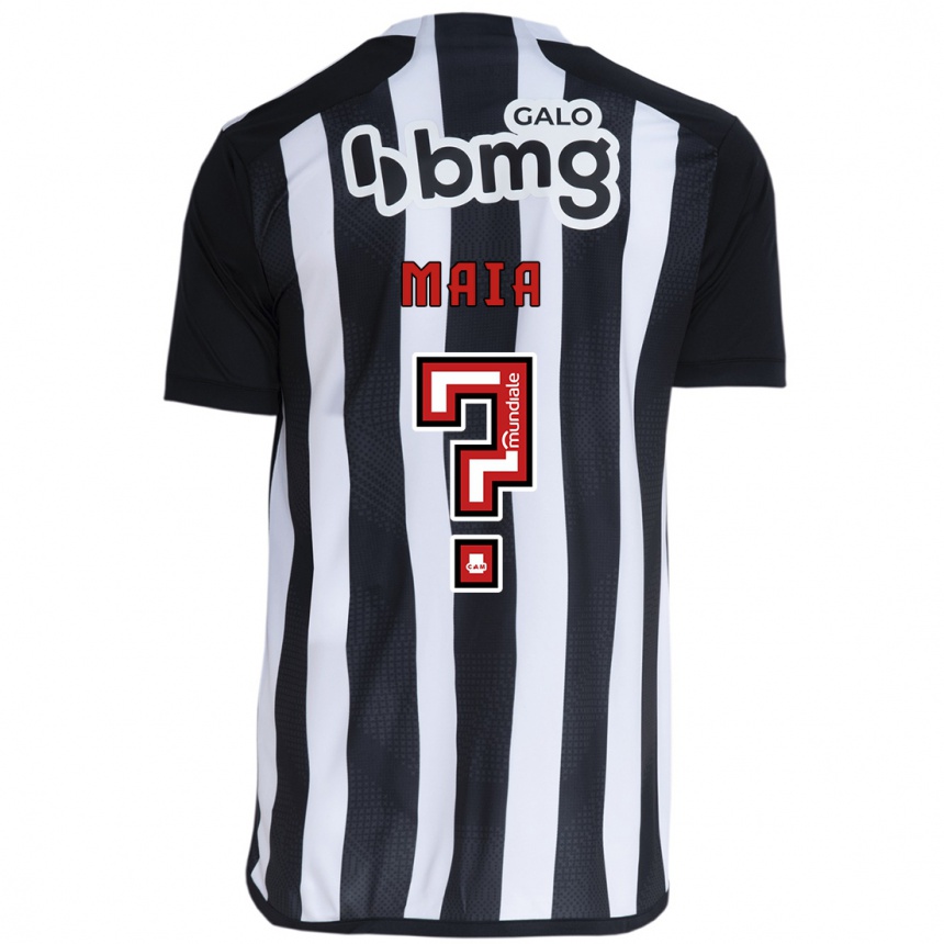 Niño Fútbol Camiseta Caio Maia #0 Blanco Negro 1ª Equipación 2024/25