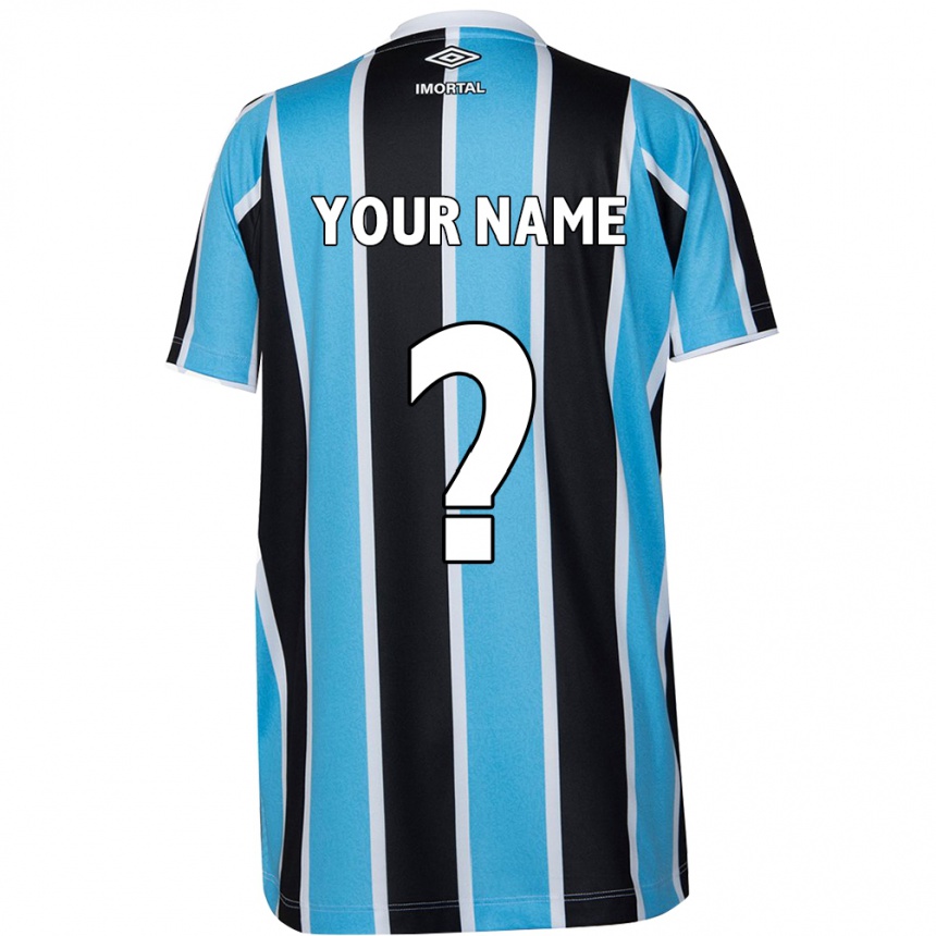 Niño Fútbol Camiseta Su Nombre #0 Azul Negro Blanco 1ª Equipación 2024/25