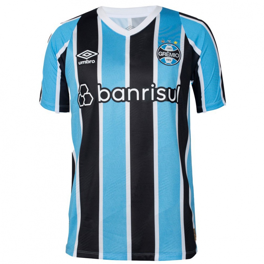 Niño Fútbol Camiseta Guilherme Guedes #0 Azul Negro Blanco 1ª Equipación 2024/25