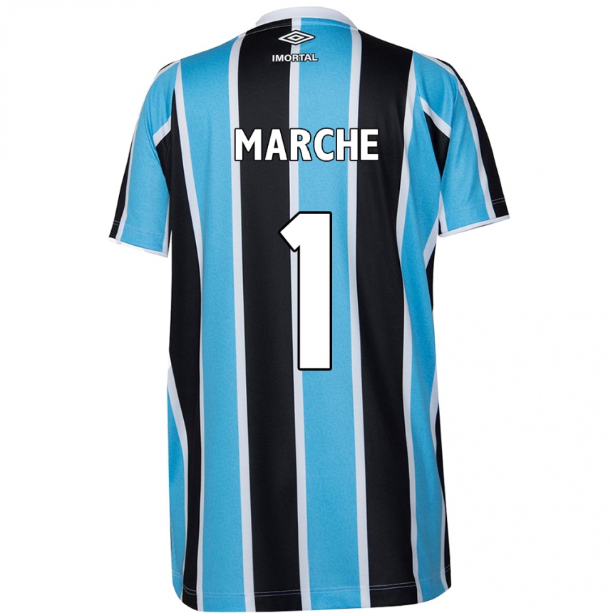 Niño Fútbol Camiseta Agustín Marchesín #1 Azul Negro Blanco 1ª Equipación 2024/25