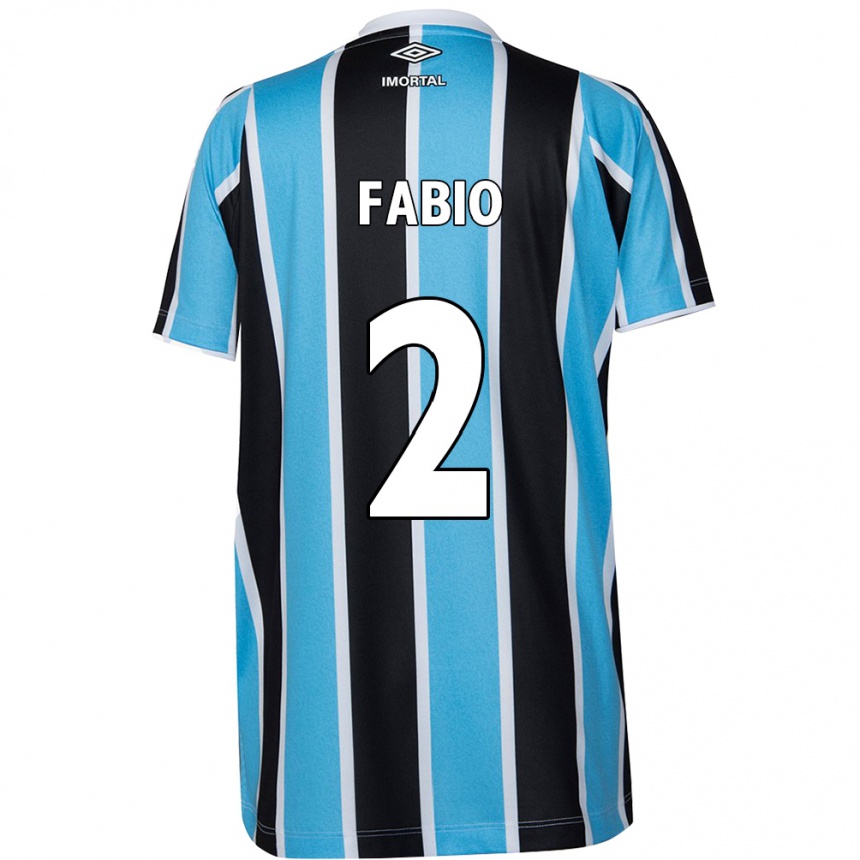 Niño Fútbol Camiseta Fábio #2 Azul Negro Blanco 1ª Equipación 2024/25