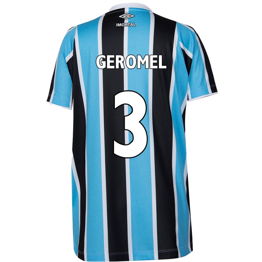 Niño Fútbol Camiseta Pedro Geromel #3 Azul Negro Blanco 1ª Equipación 2024/25