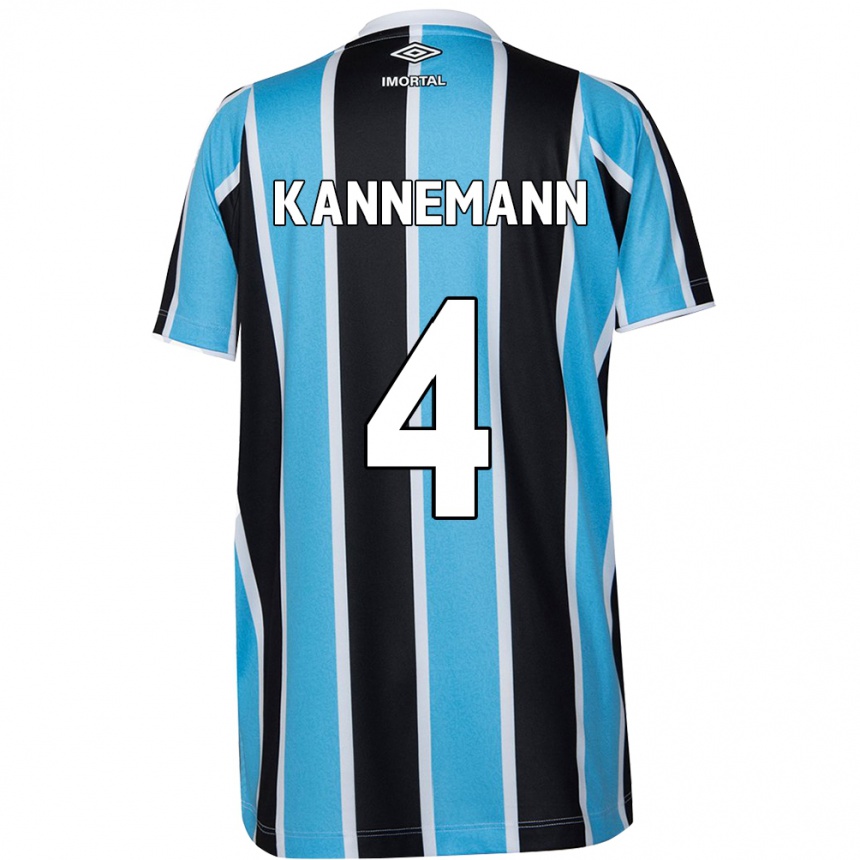 Niño Fútbol Camiseta Walter Kannemann #4 Azul Negro Blanco 1ª Equipación 2024/25