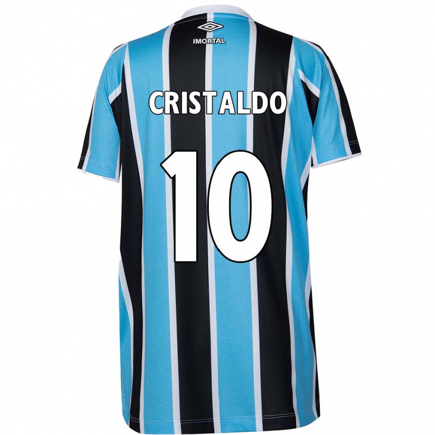 Niño Fútbol Camiseta Franco Cristaldo #10 Azul Negro Blanco 1ª Equipación 2024/25