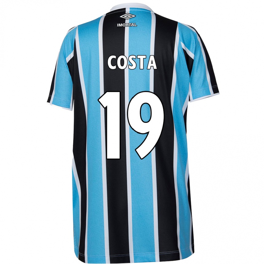 Niño Fútbol Camiseta Diego Costa #19 Azul Negro Blanco 1ª Equipación 2024/25