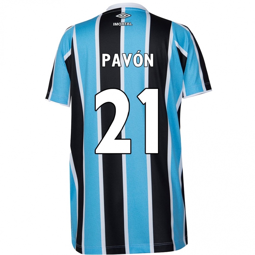 Niño Fútbol Camiseta Cristian Pavón #21 Azul Negro Blanco 1ª Equipación 2024/25