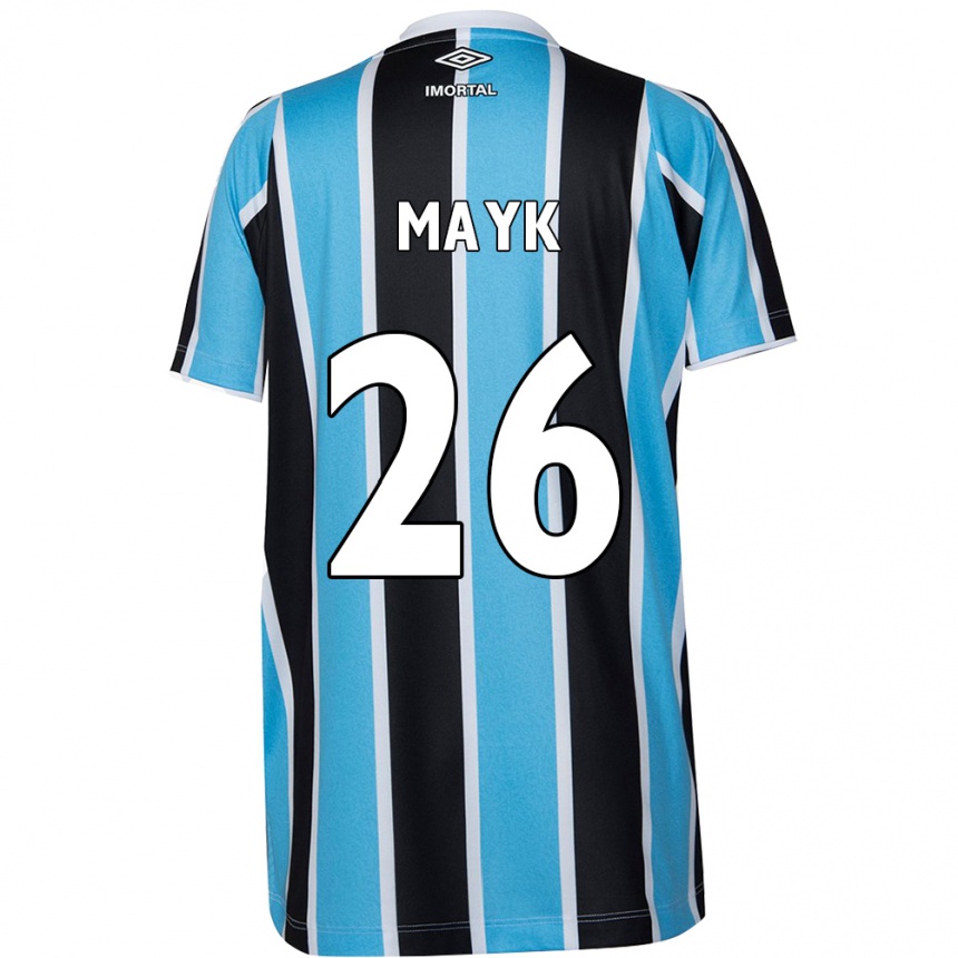 Niño Fútbol Camiseta Mayk #26 Azul Negro Blanco 1ª Equipación 2024/25