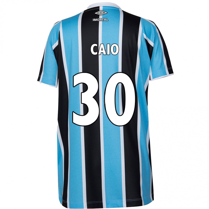 Niño Fútbol Camiseta Rodrigo Caio #30 Azul Negro Blanco 1ª Equipación 2024/25