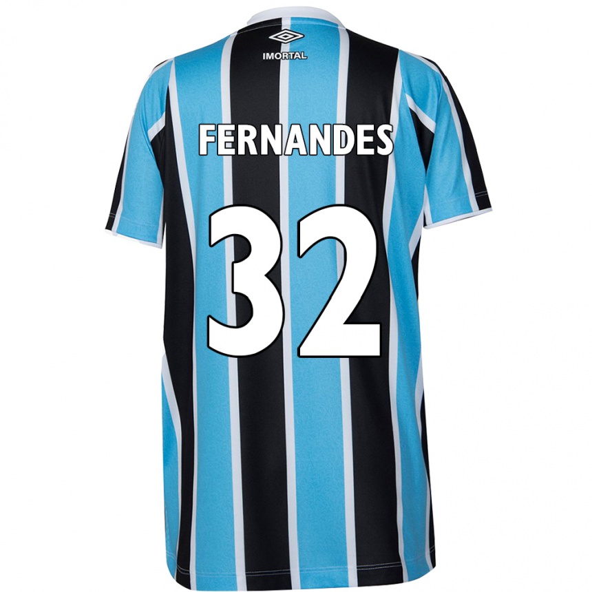 Niño Fútbol Camiseta Nathan Fernandes #32 Azul Negro Blanco 1ª Equipación 2024/25